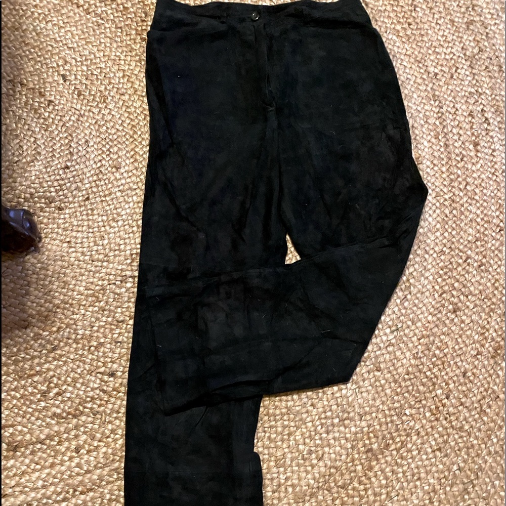 Black suede jeans
